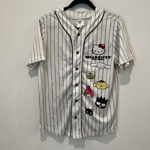 Sanrio Hello Kitty And Friends Short Sleeve Baseball Jersey Button Shirt Size S - Picture 1 of 7